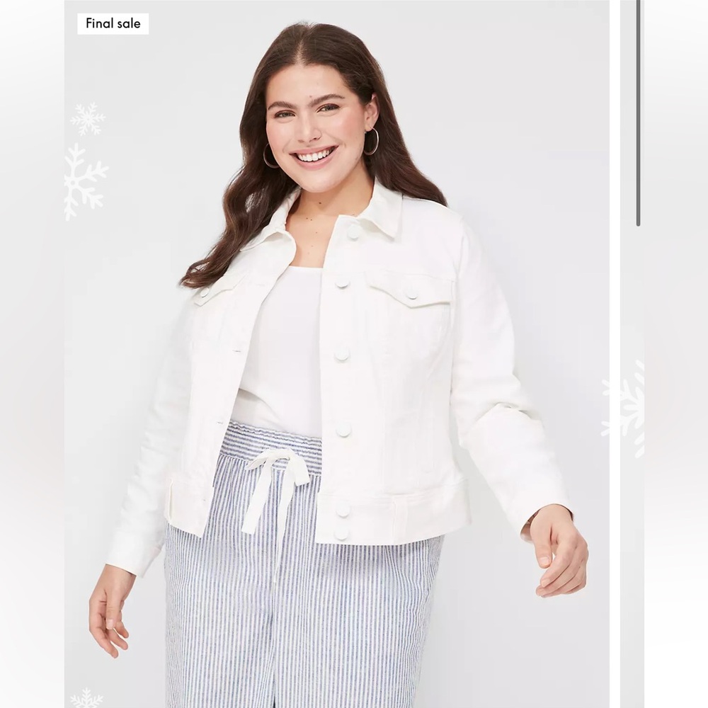 Lane Bryant Size 26- Women's White Denim Jacket